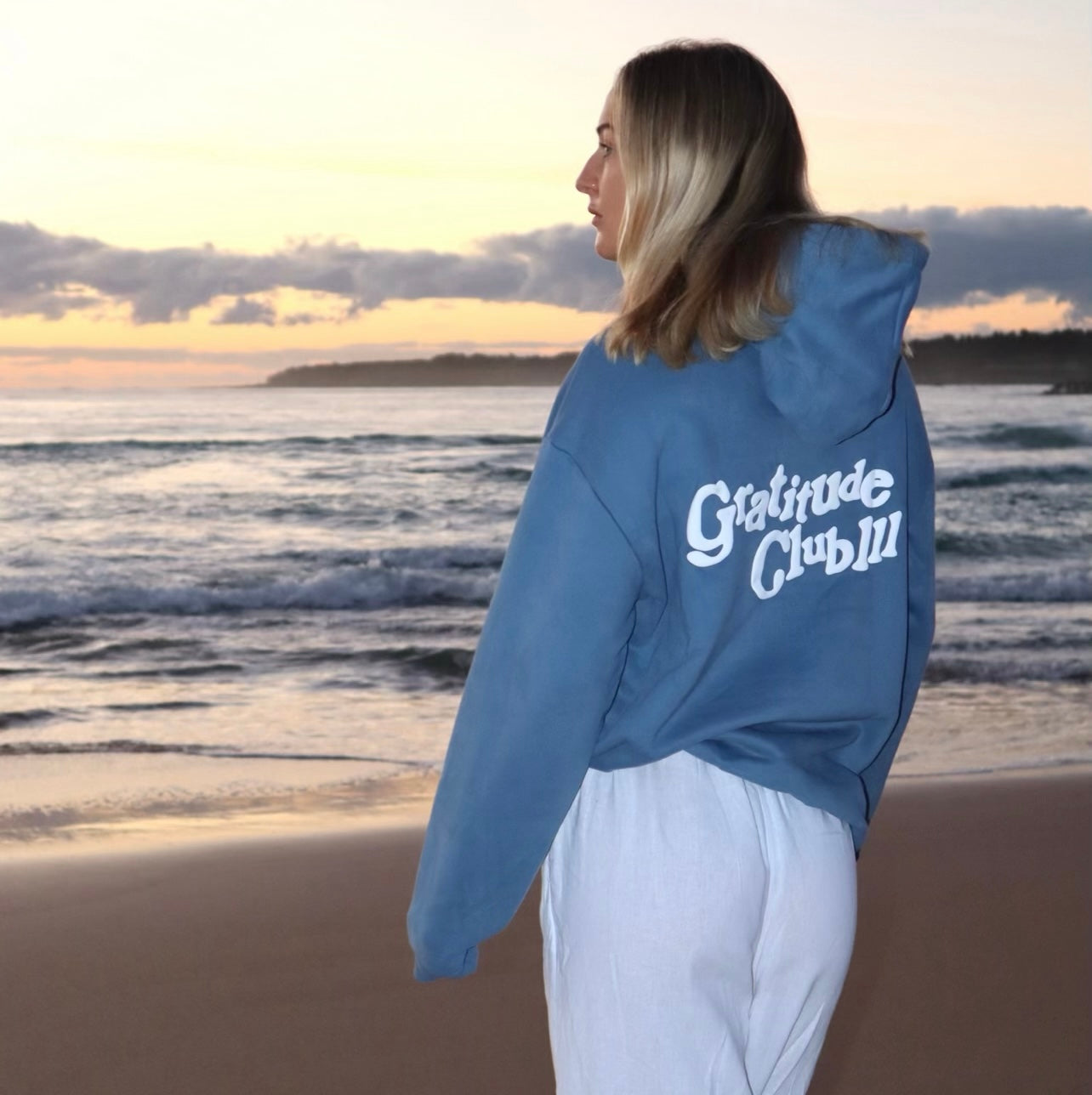 Blue Puff Fleece Hoodie