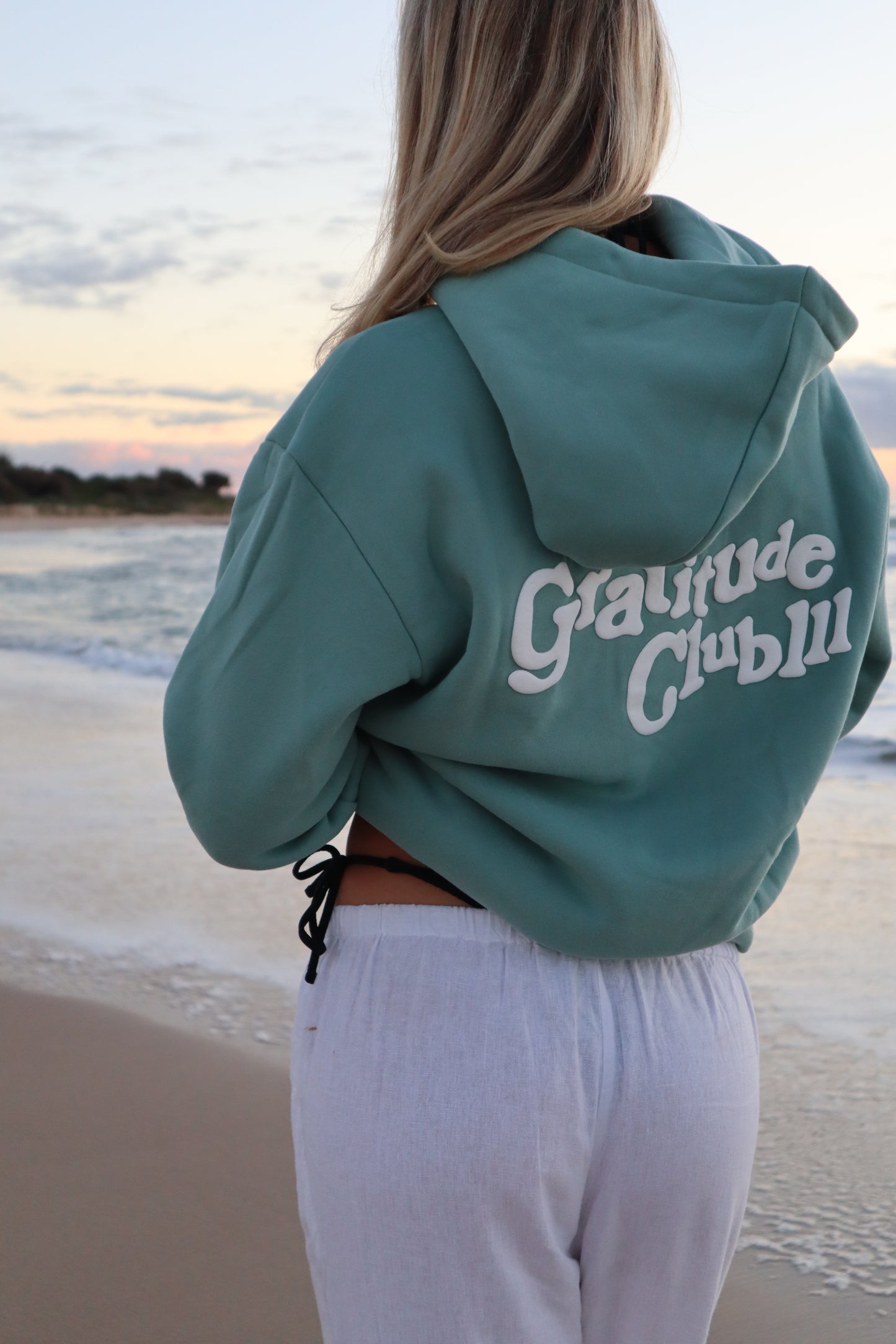 Sage Green Puff Fleece Hoodie