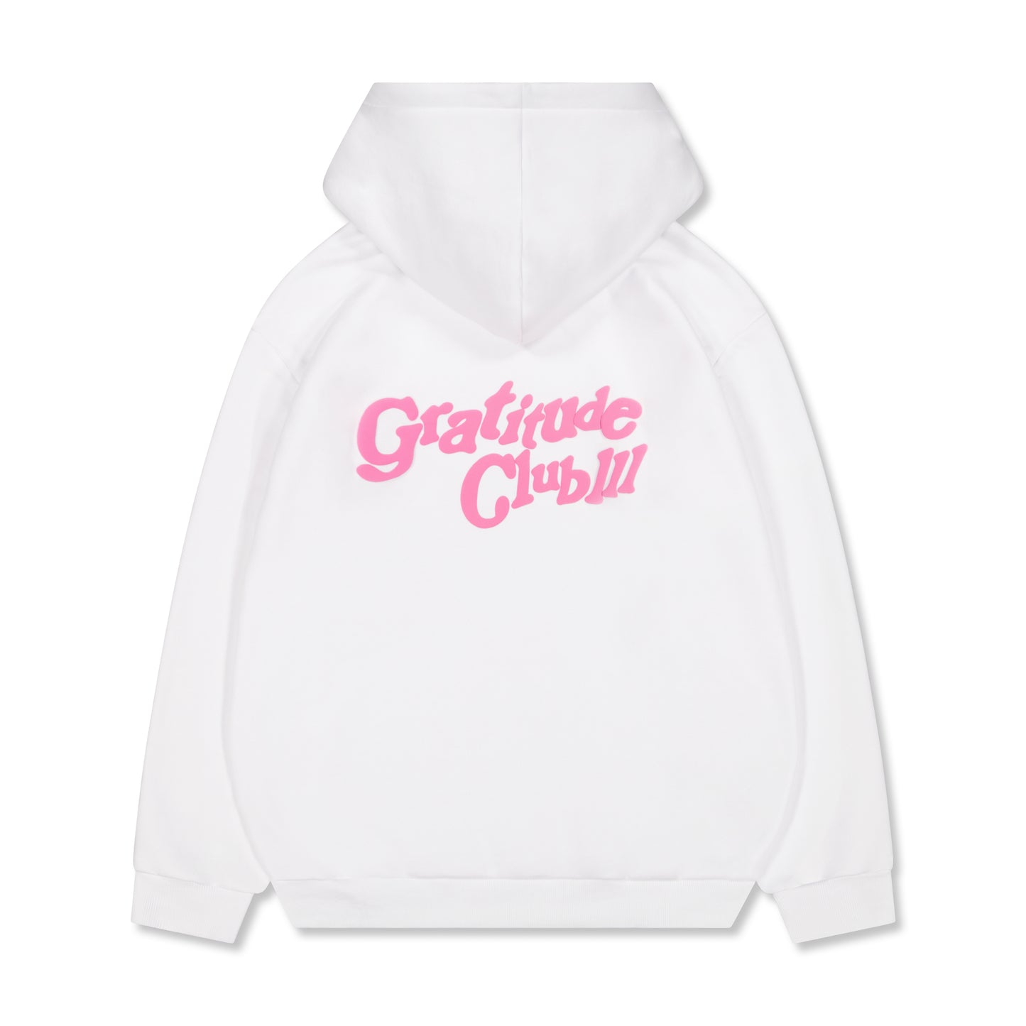 White/Pink Puff Fleece Hoodie