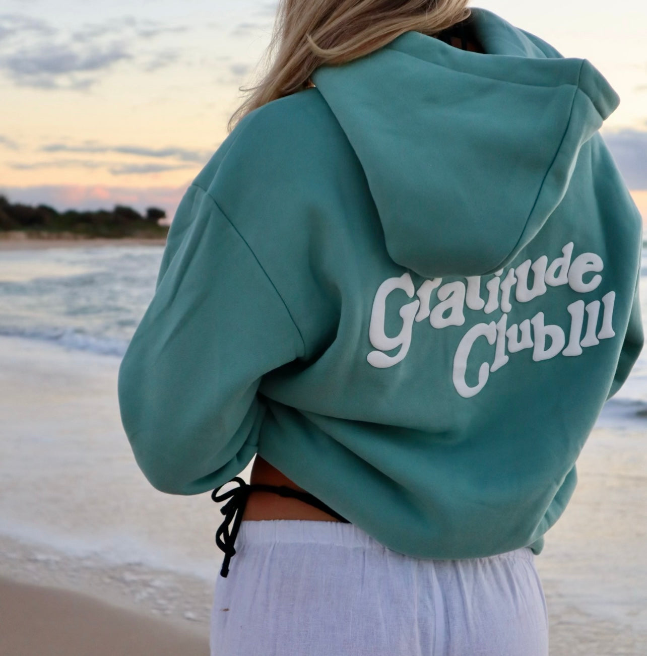 Sage Green Puff Fleece Hoodie