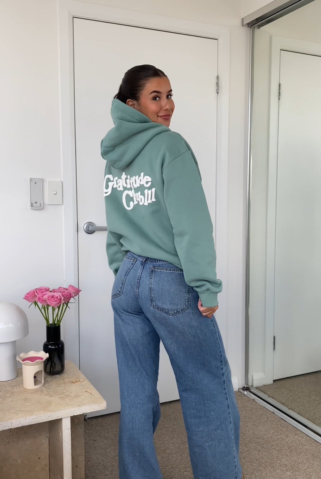 Sage Green Puff Fleece Hoodie