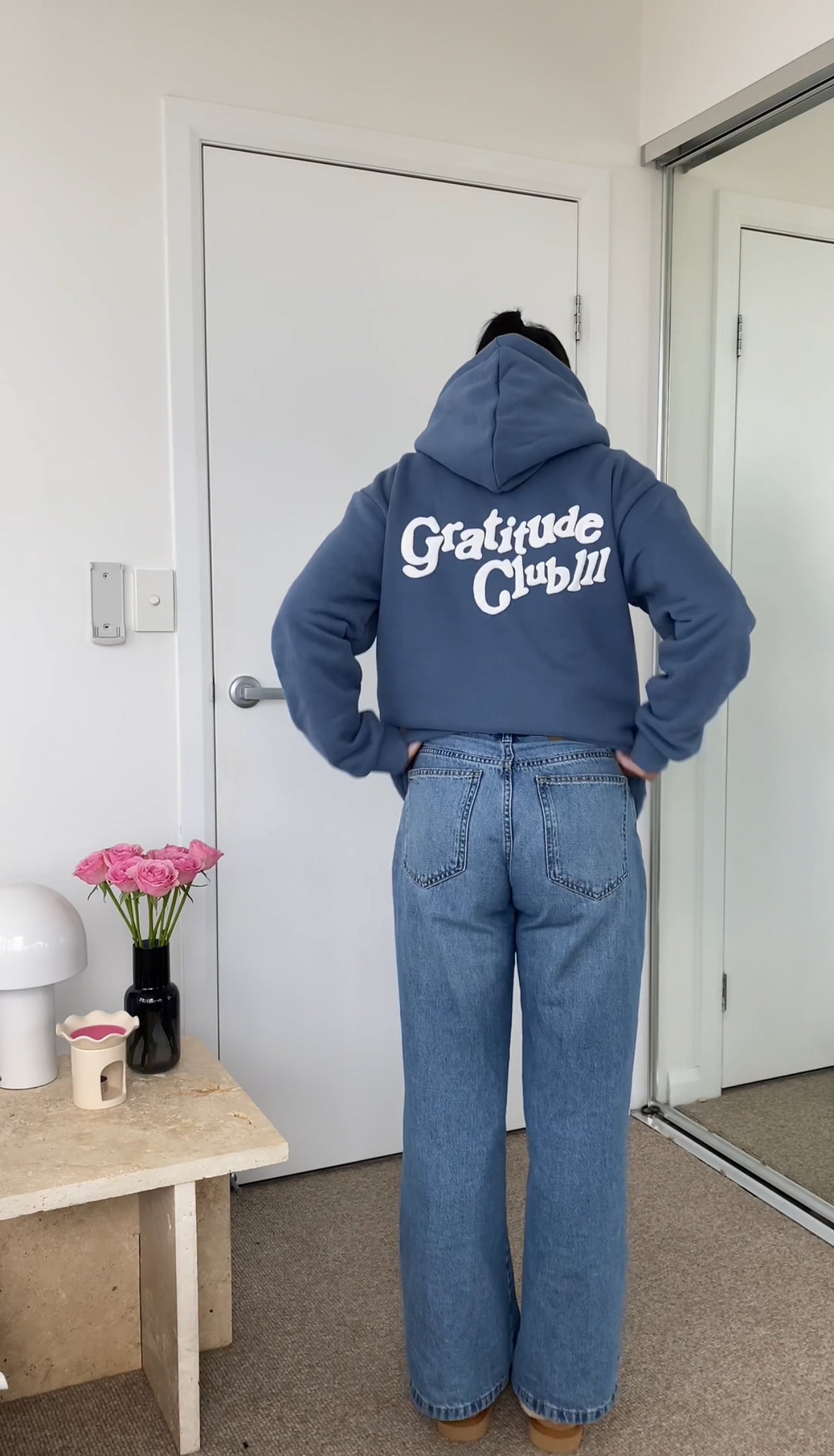 Blue Puff Fleece Hoodie