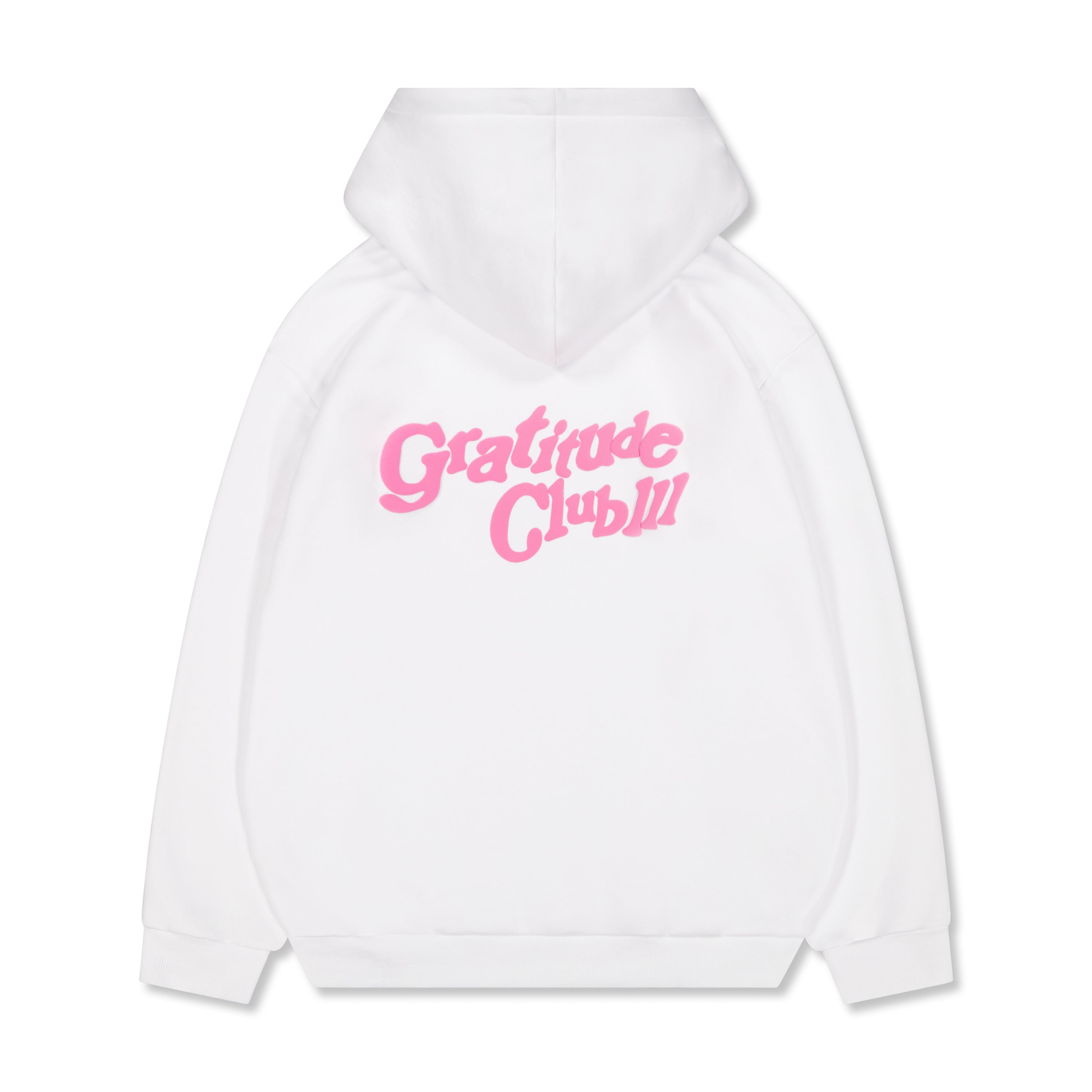 White/Pink Puff Fleece Hoodie